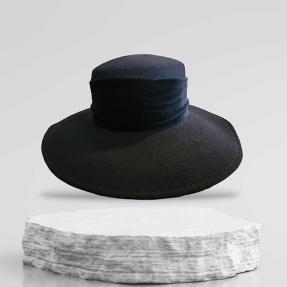 Vintage Burberrys Classic 100% Wool Hat Fedora Black One Size - Picture 4 of 15